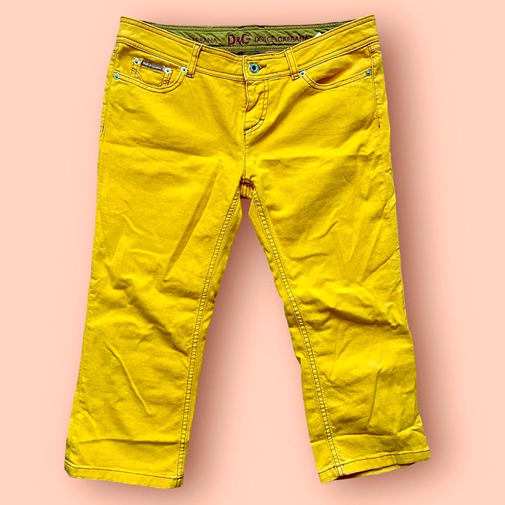 LIKE NEW 2010s GLAMOUR D&G (Dolce & Gabbana) yellow capris